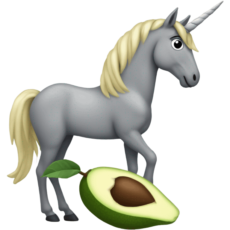 unicornio con aguacate emoji