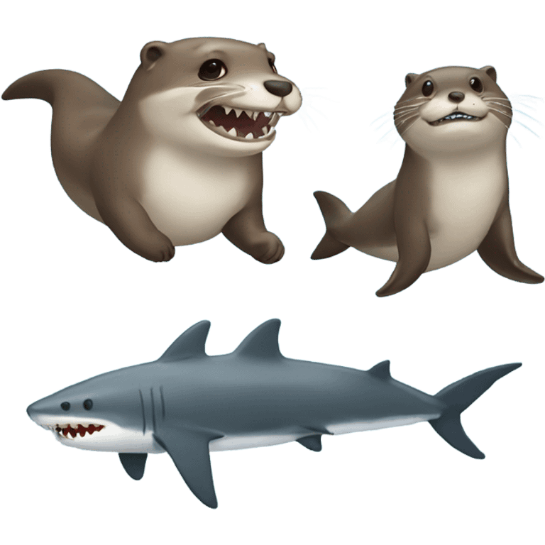 Otter and Shark emoji