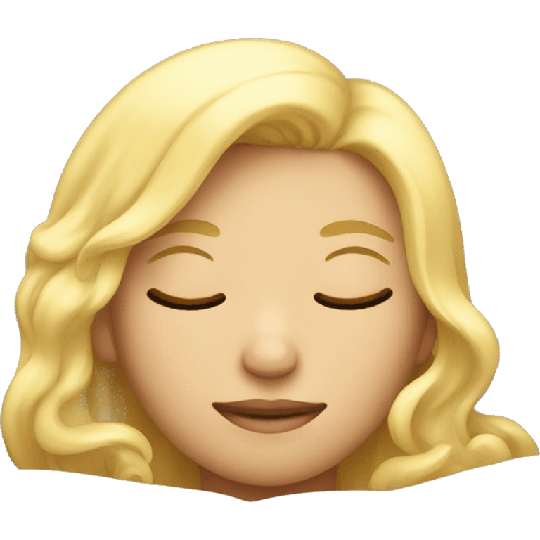 Blonde girl sleeping emoji