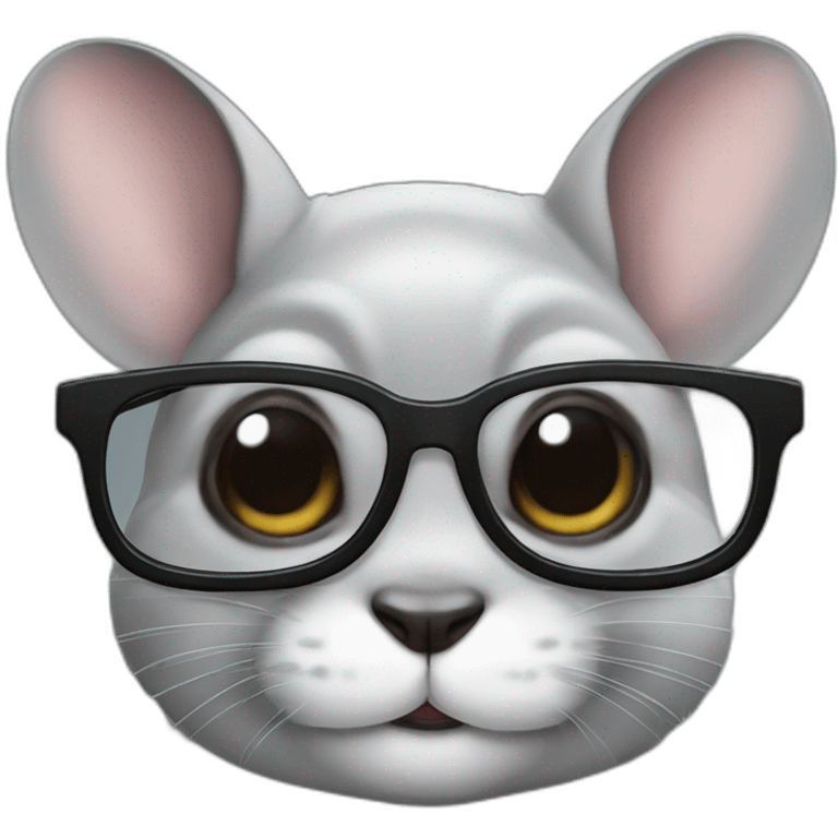 chinchilla man with glasses emoji