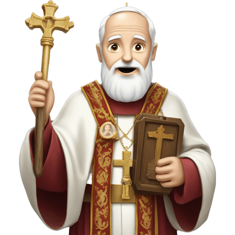 St. Peter as Pope with a white beard holding Ancient Keys emoji