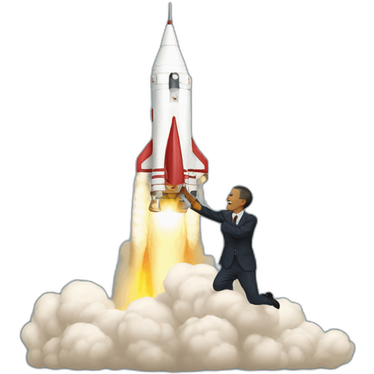 obama launching a rocket emoji