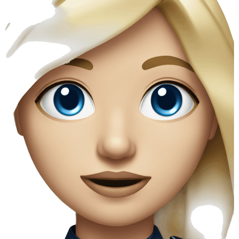 Blonde girl blue eyes hyper realistic police officer emoji