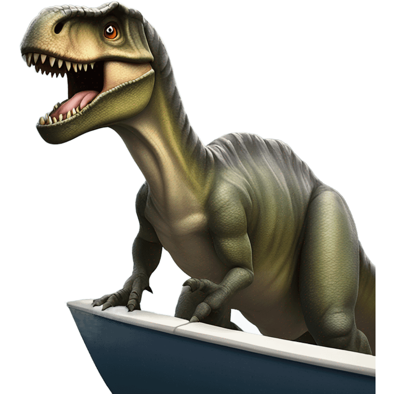 t-rex on a boat emoji