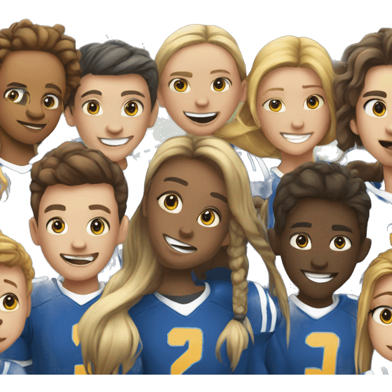 school football team with mascot max. 5 people emoji