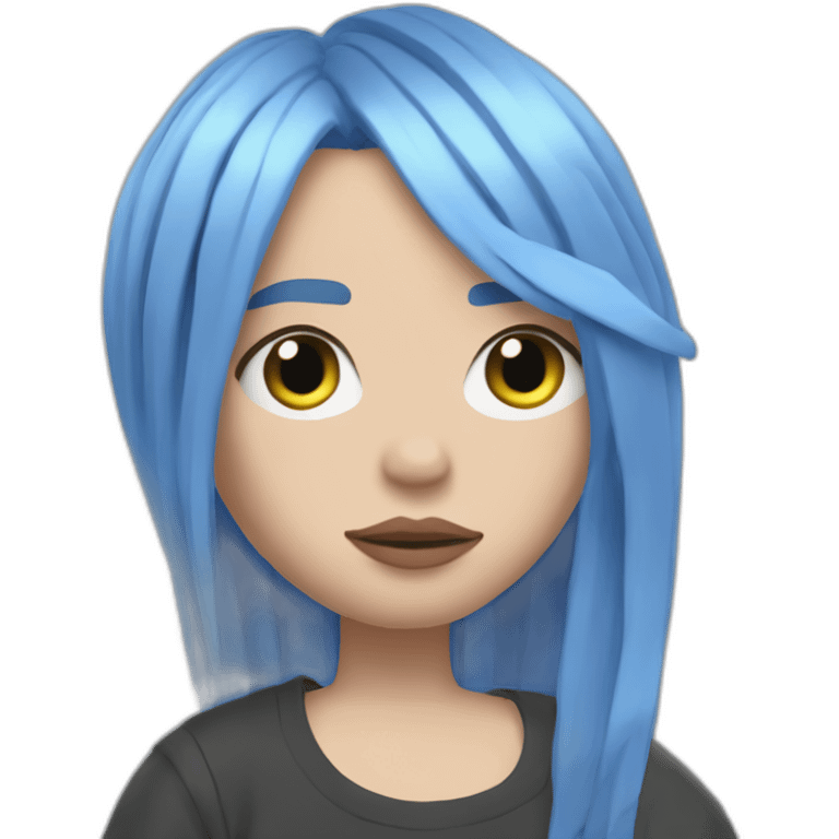 Billie eilish chanteuse 2018 cheveux bleus emoji