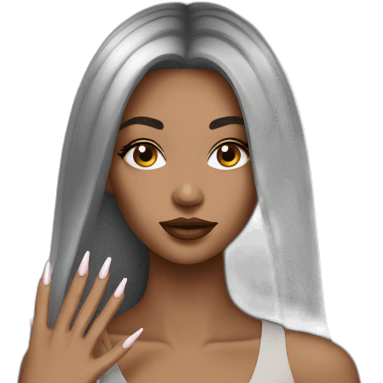 glamorous girl with long nails emoji