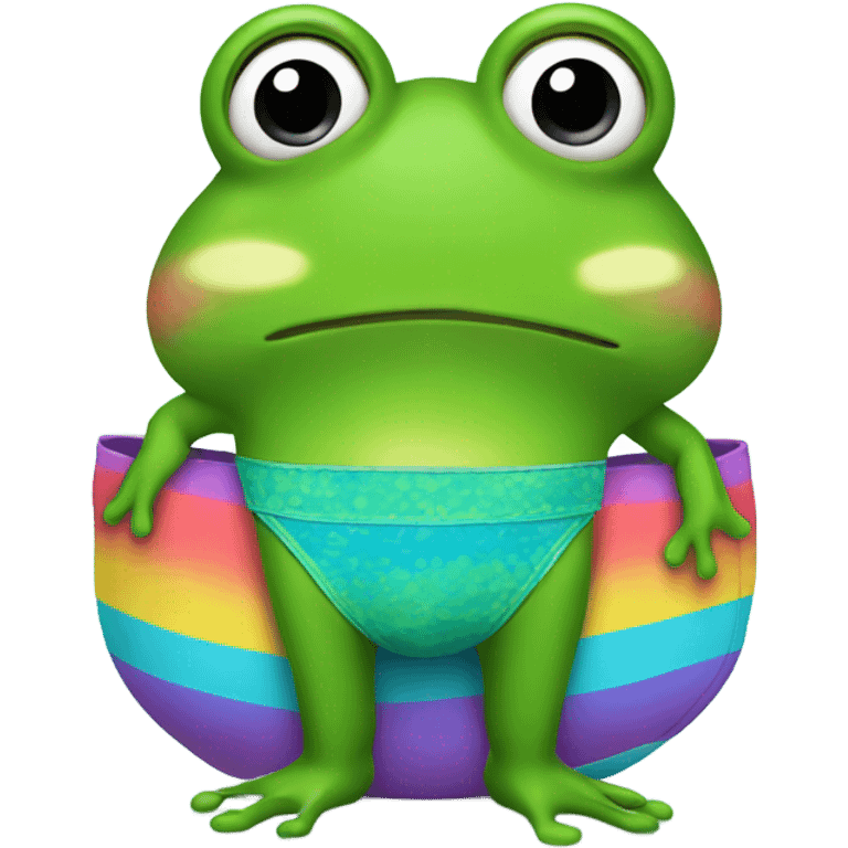 Frog wearing a bathing suit  emoji