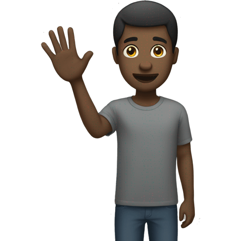 Black man holding five up emoji