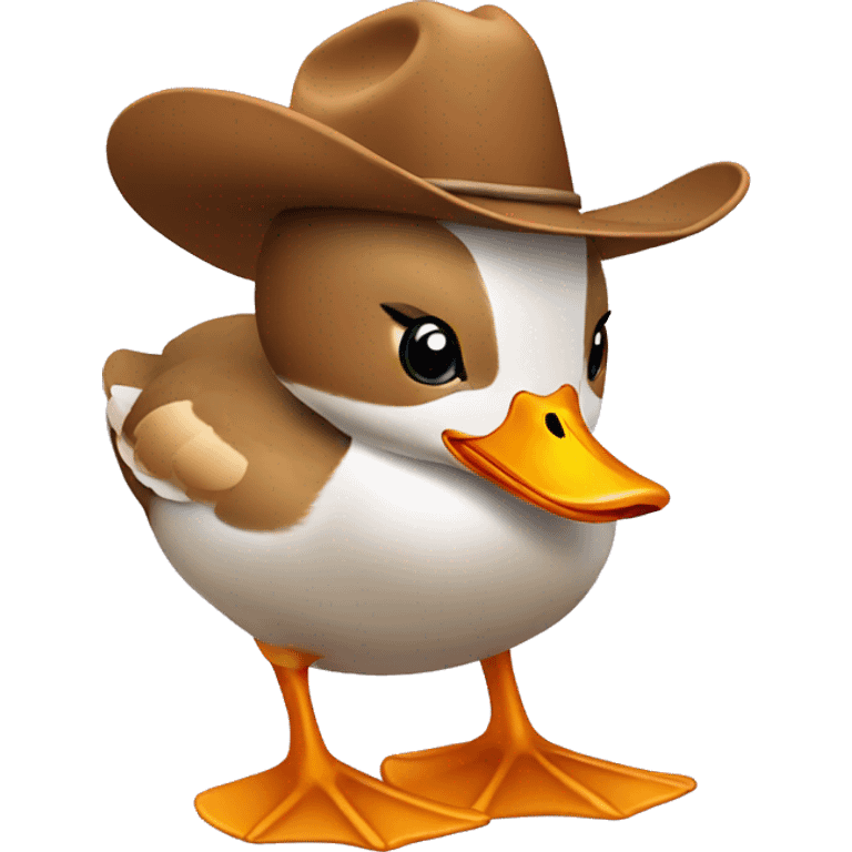 duck wearing cowboy hat emoji