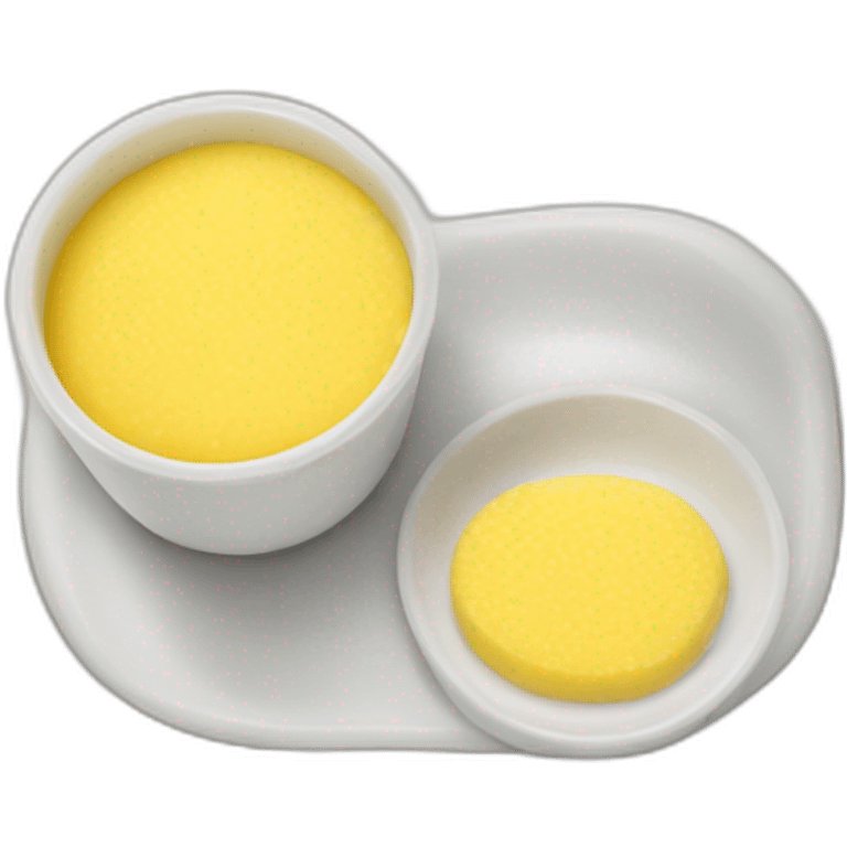 milk glass accompanied with polenta emoji