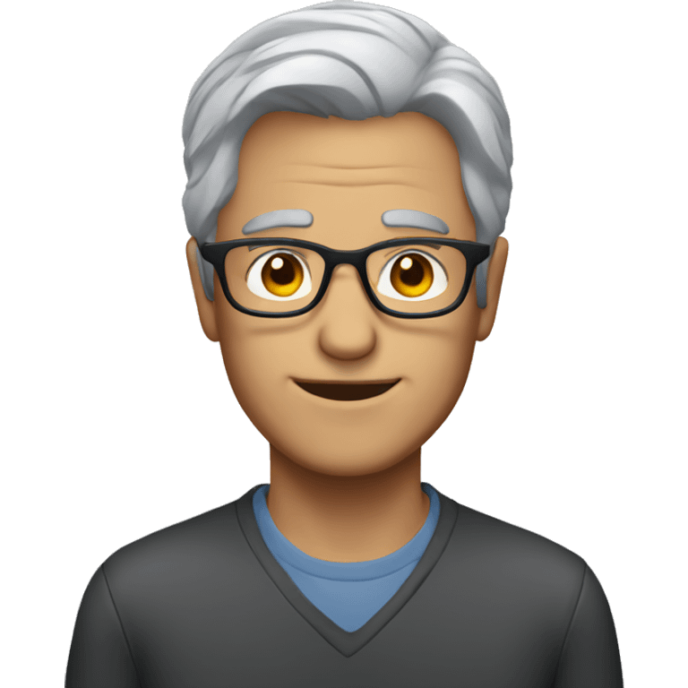 man with grey hair and glasses emoji