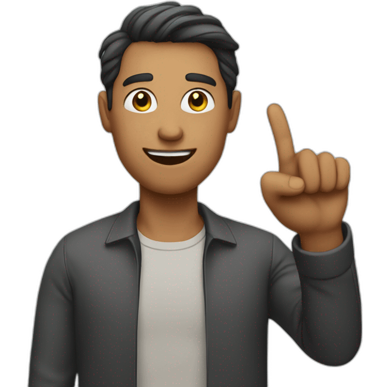 a man showing with his finger to the camera emoji