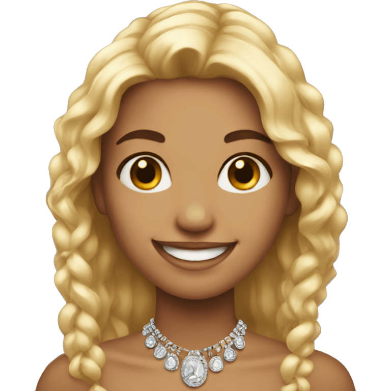 smiling girl with jewelry emoji