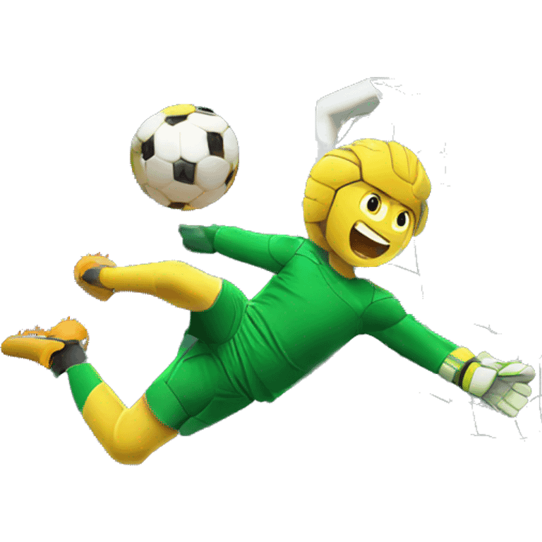 football goal keeper saving a goal emoji