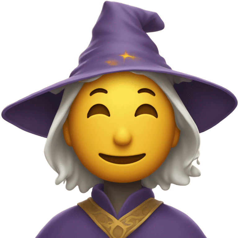 Wizard wearing sun robe and sun hat because he loves the sun emoji