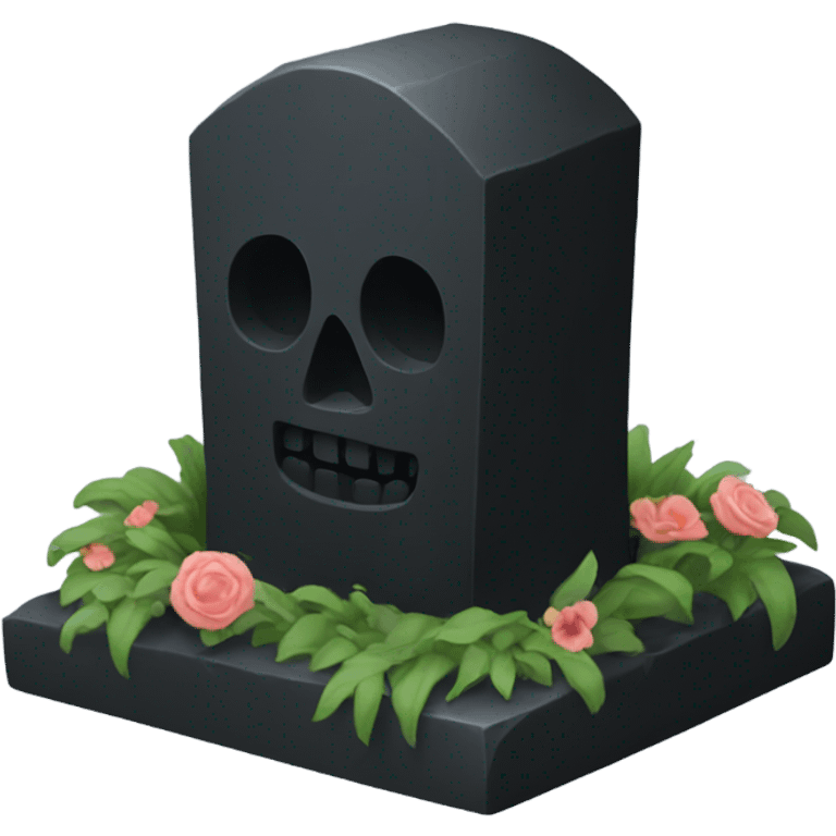 a black grave emoji