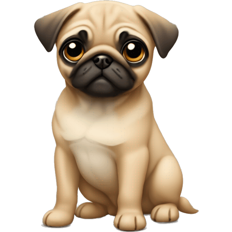 Fawn pug puppy standing emoji