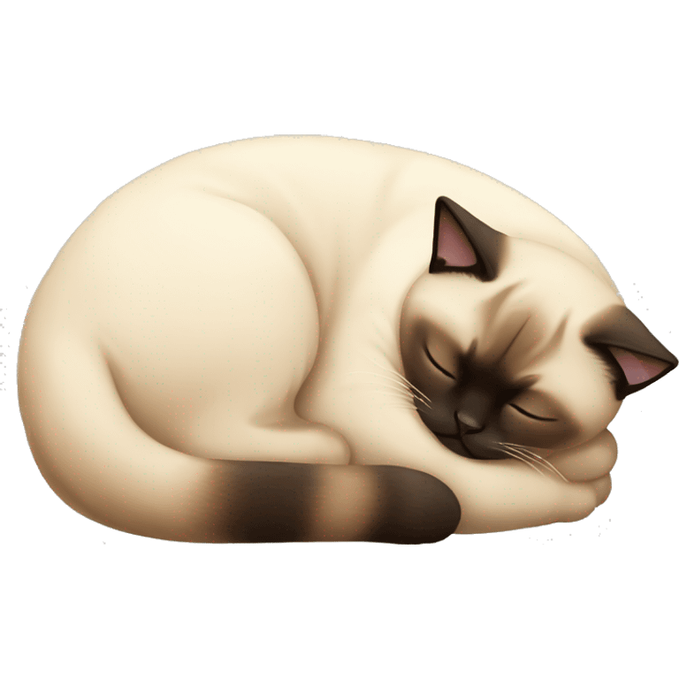 Fat siamese cat sleeping emoji