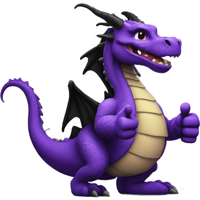 purple and black dragon doing thumbs up emoji