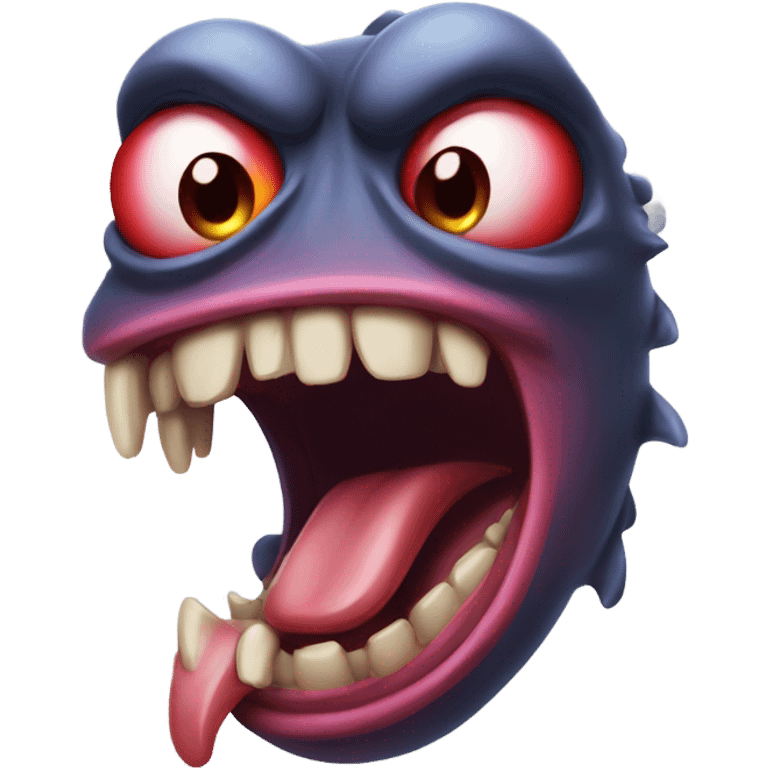 Angry tongue creature emoji