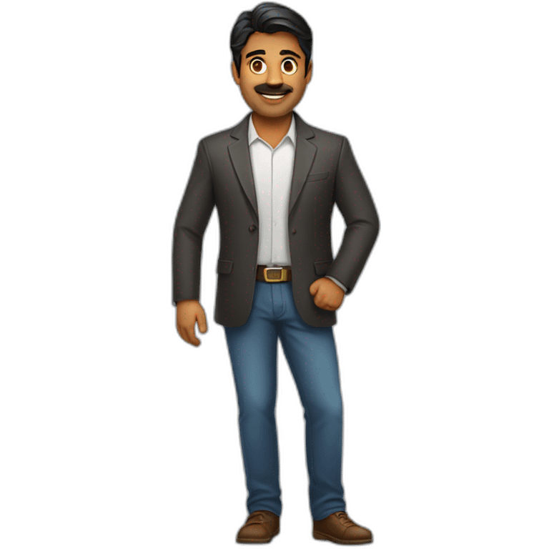 Indian man dark hair CEO of cool tech startup emoji