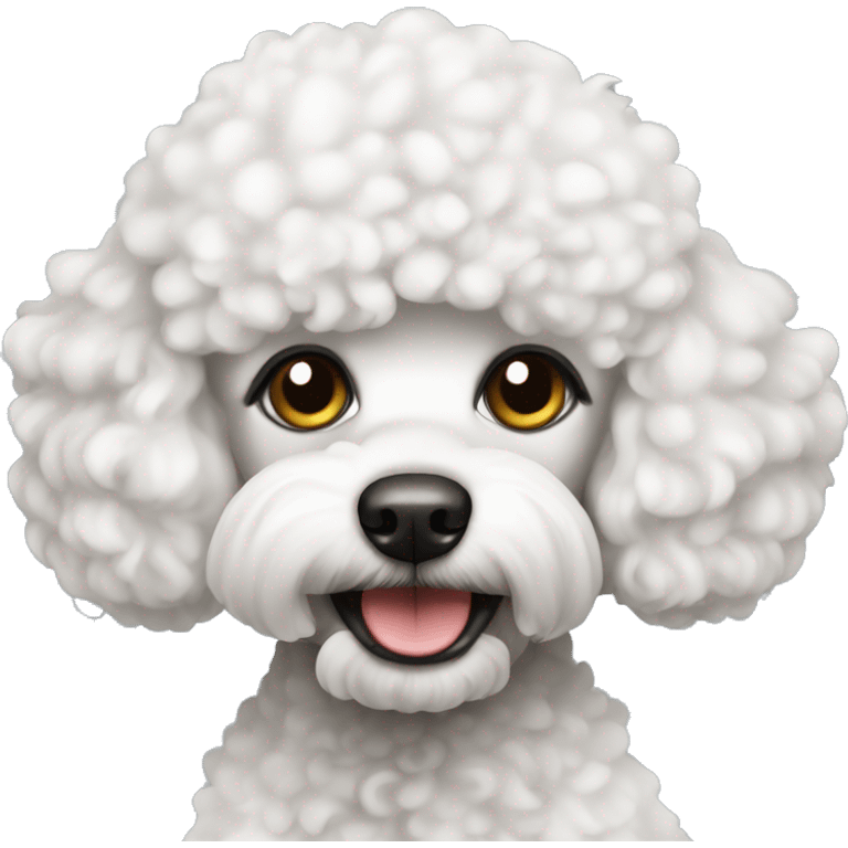 white toy poodle with attitude  emoji