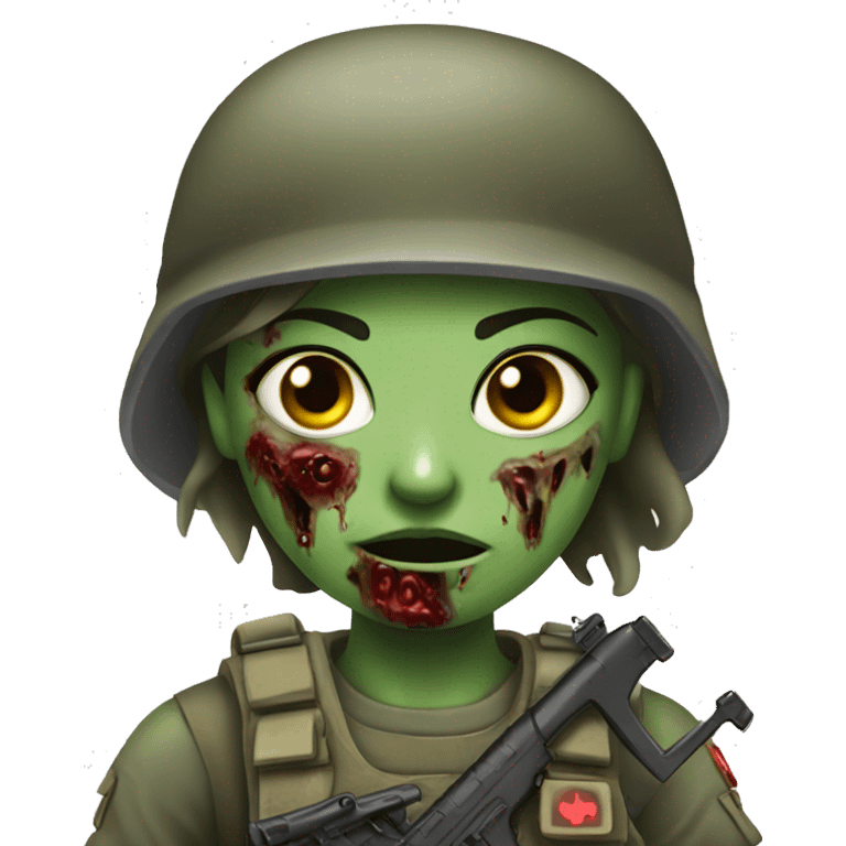 Zombie girl soldier emoji