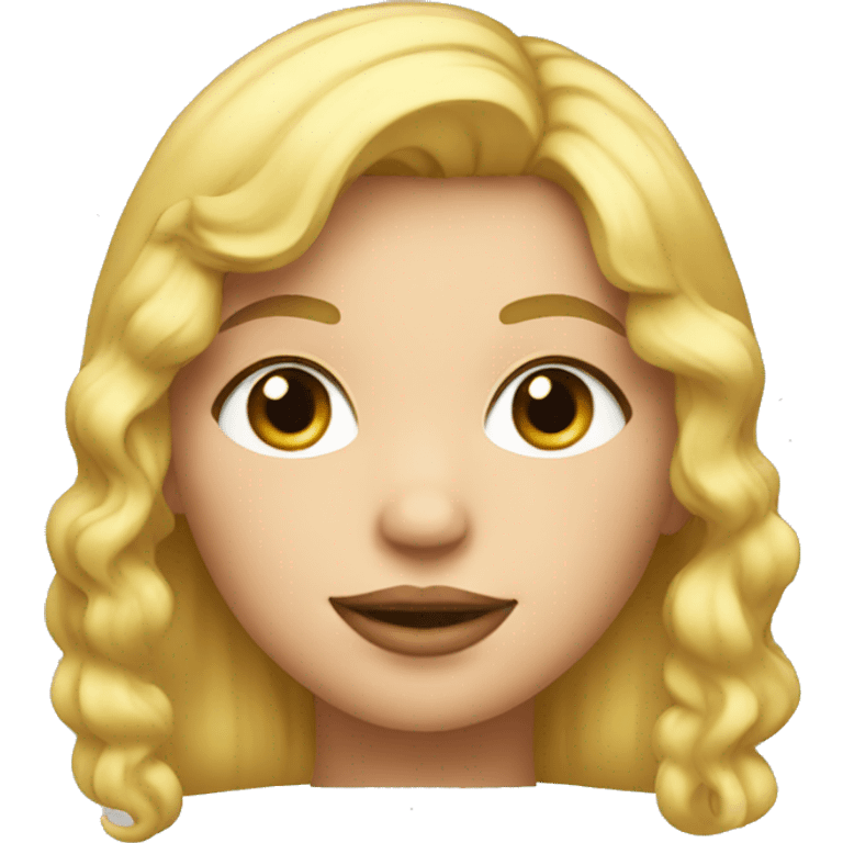 a blonde girl with puffy cheeks emoji