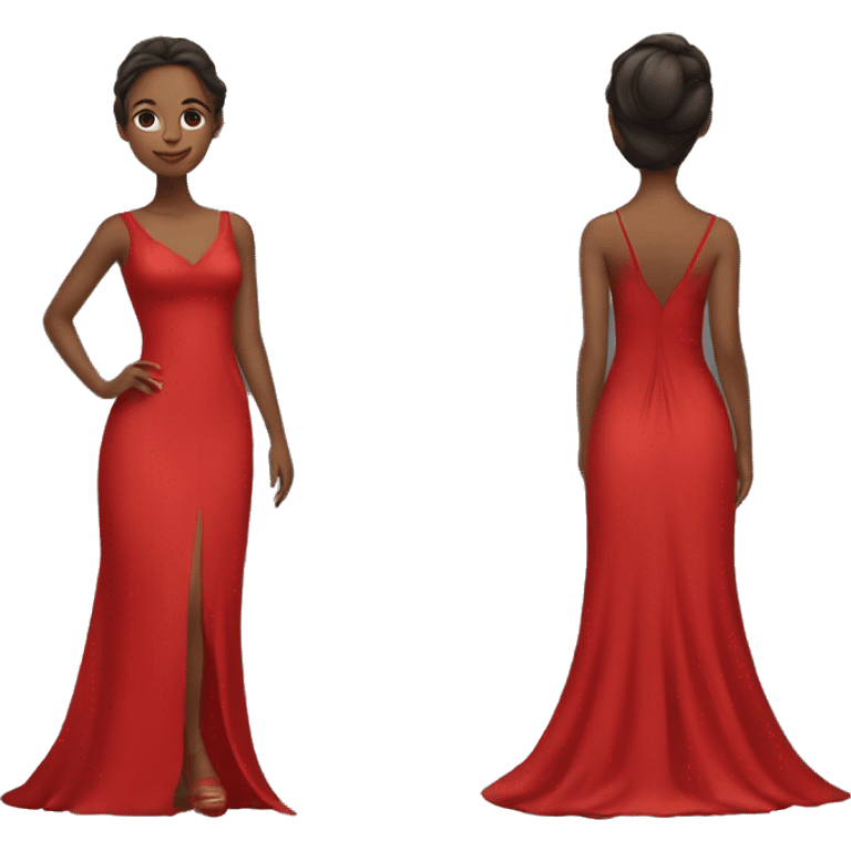 Girl wearing a long red gown emoji