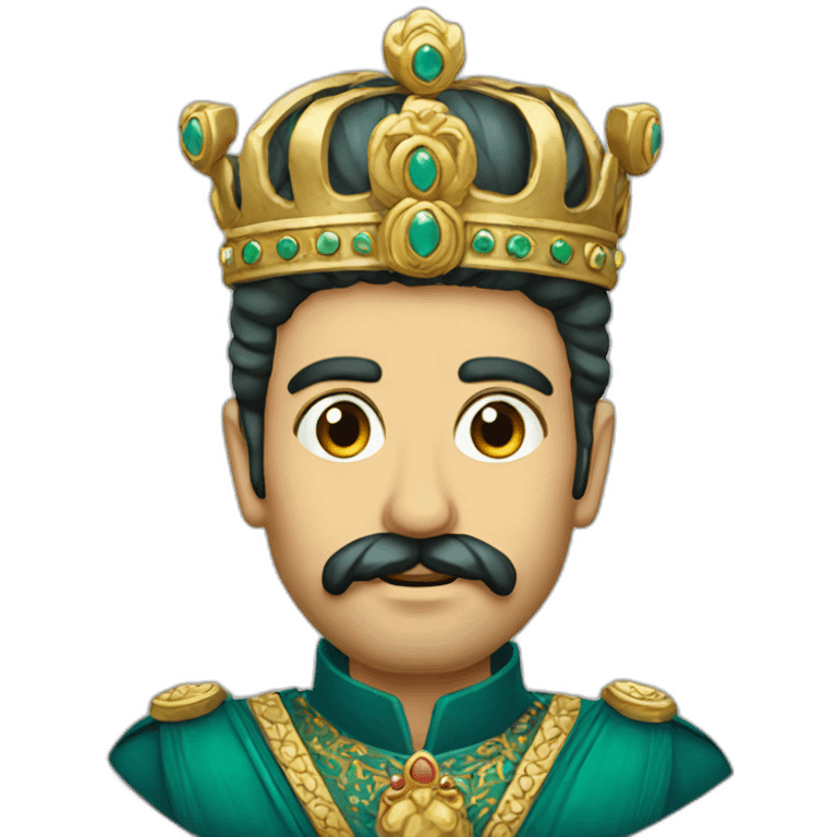 Iranian king traditional, with a big mustache emoji