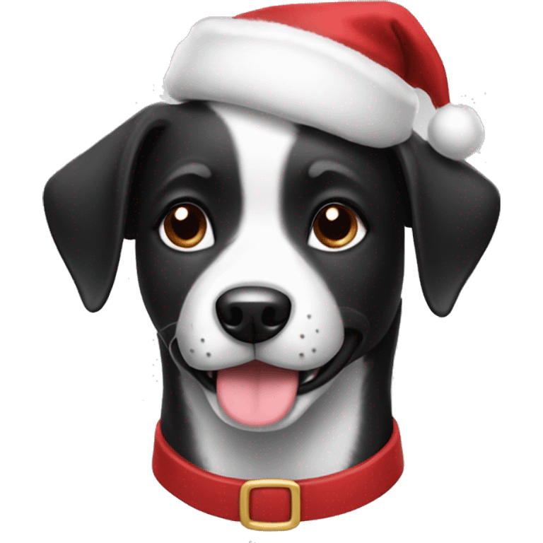 Christmas black and white dog emoji