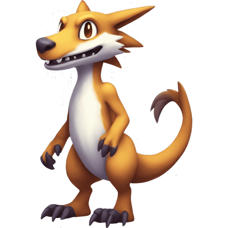 Cute Lombax-Sergal-Vernid-Fakemon full body  emoji