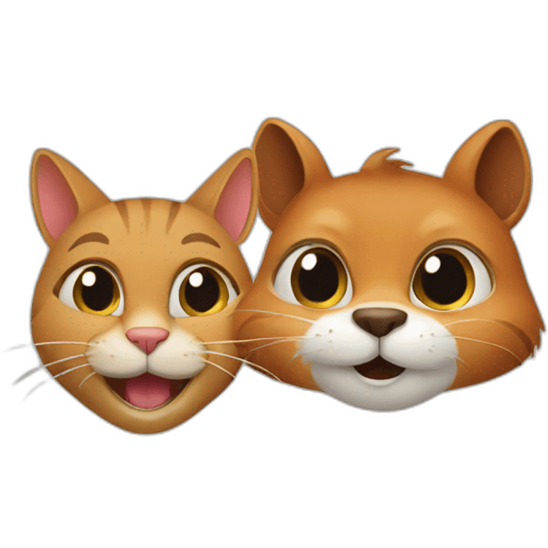 cat and squirrel face each other emoji