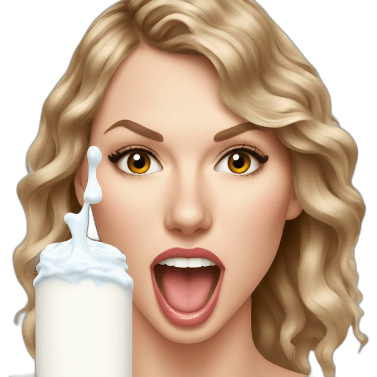 taylor-swift-selfie-milk-on-face-dripping emoji