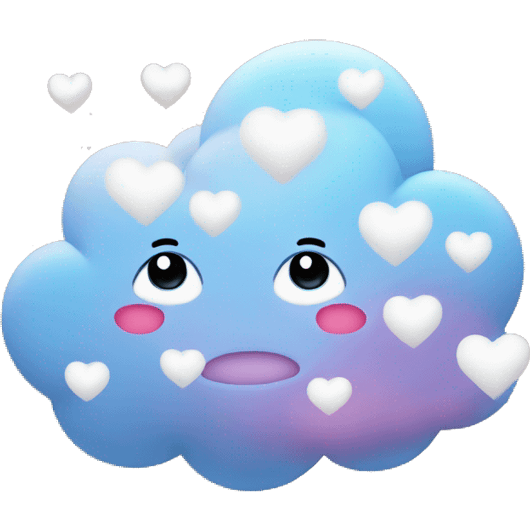 Cloud with hearts and glitter emoji