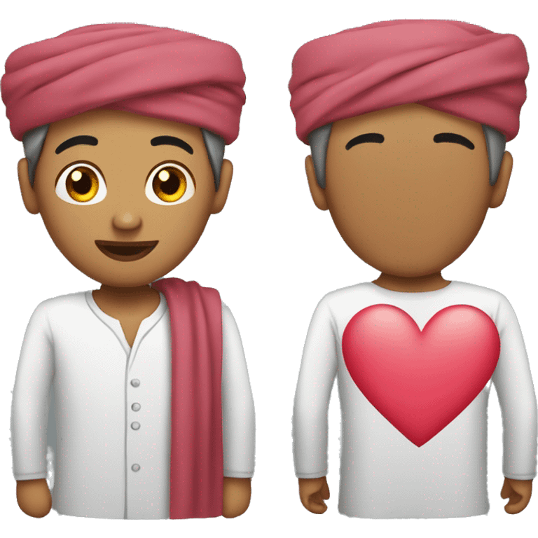 muslim man with turban with heart han emoji