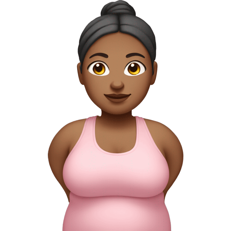 Fat yoga girl light skin pink clothes  emoji