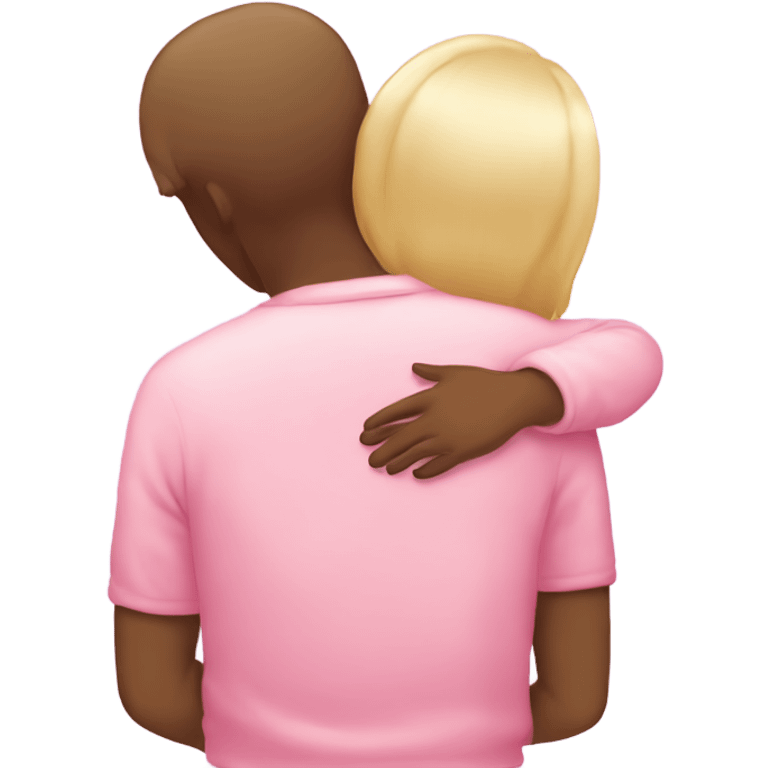 pink pastel guy and girl hugging each other back view emoji