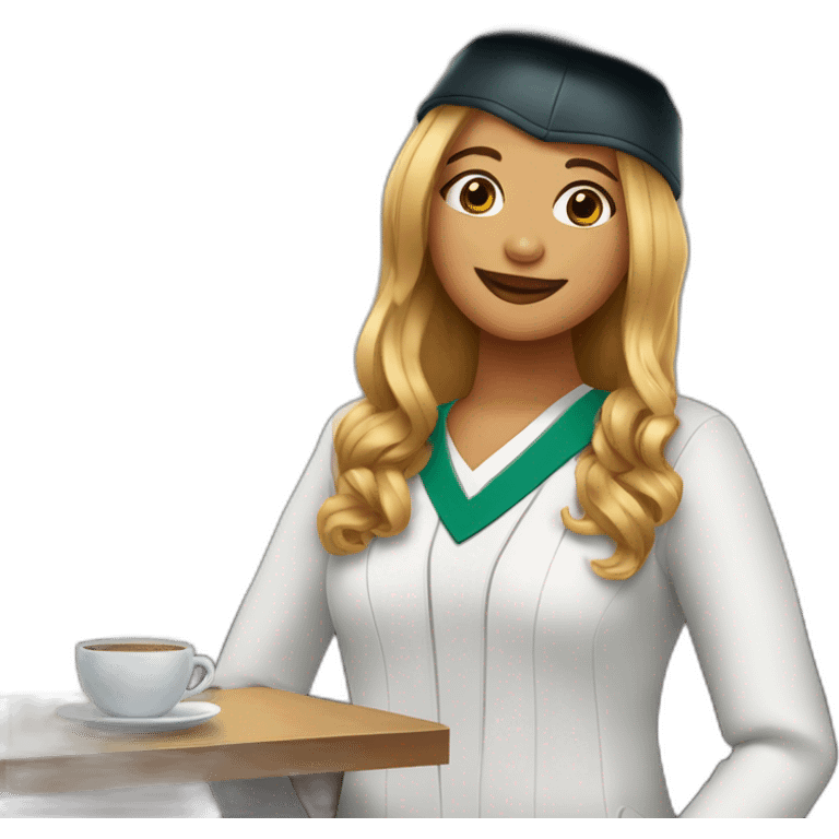 Graduada cabello lacio y café  emoji