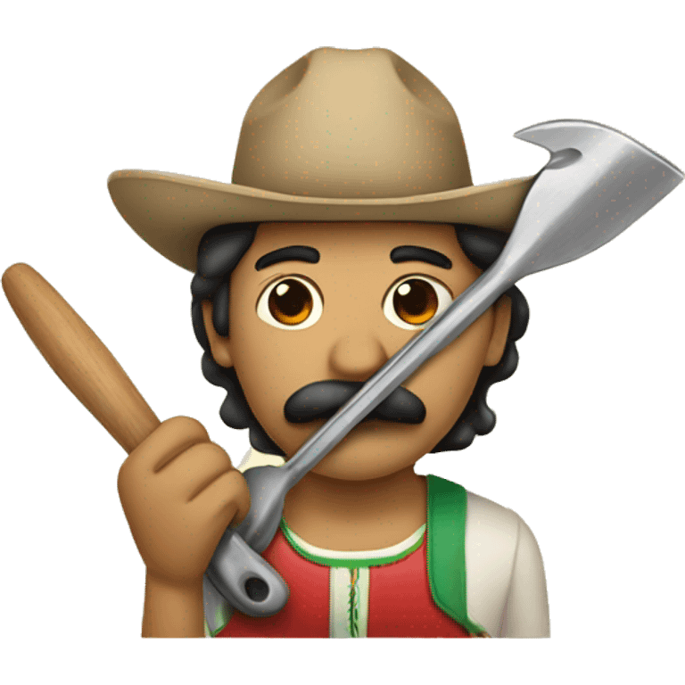 Mexican with a mustache holding a tool emoji