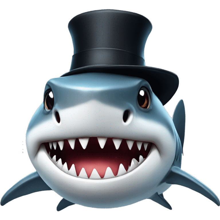 shark with tophat emoji