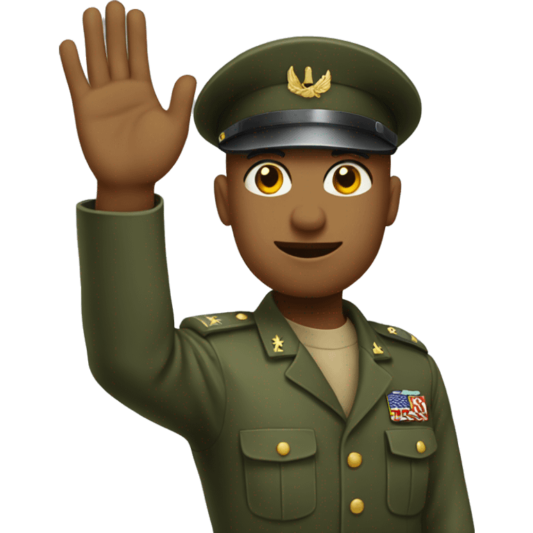 a military waving with straight arm emoji