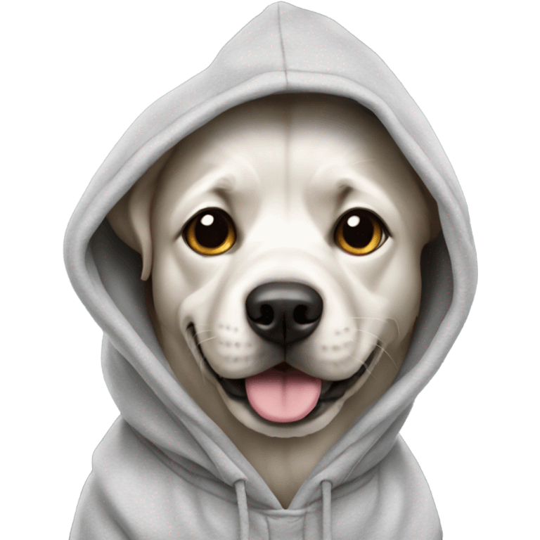 Dog wearing hoodie emoji