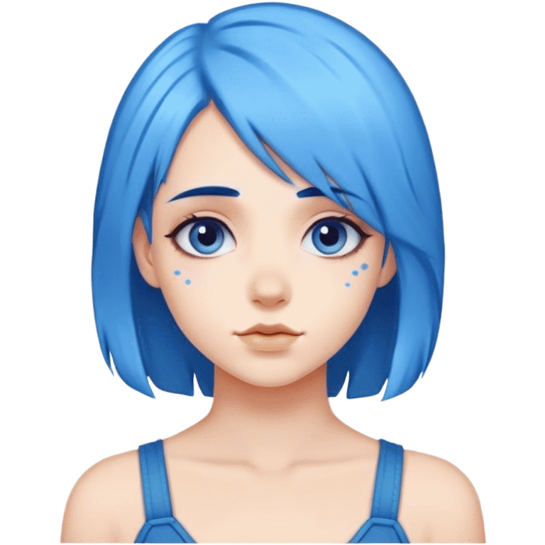 Blue hair girl emoji