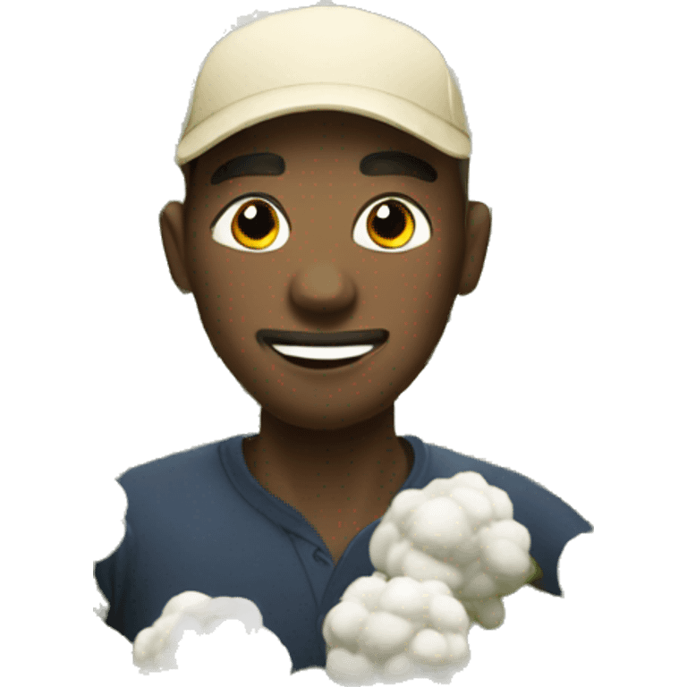 male on a cotton field emoji