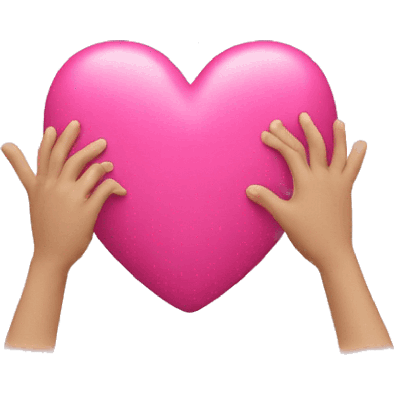 pink heart with hands emoji