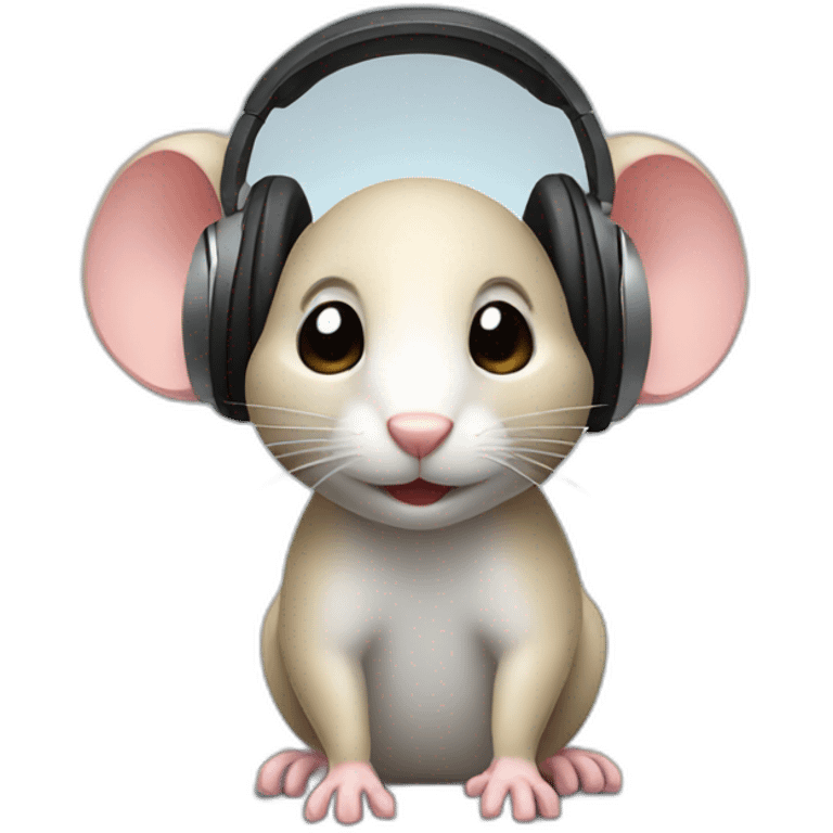 mouse with headphones  emoji