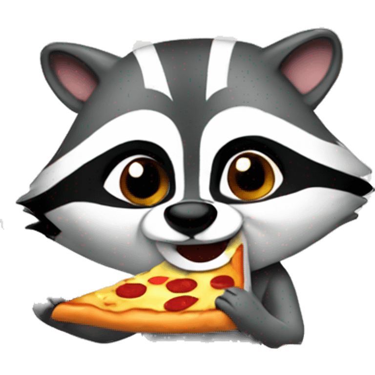 Racoon eating pizza  emoji