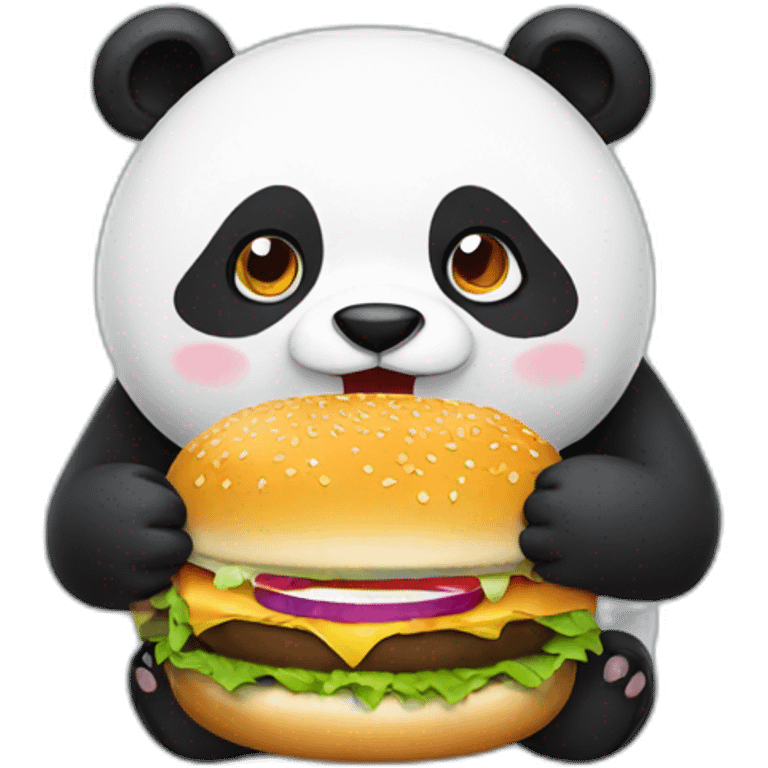 Panda eating burger emoji